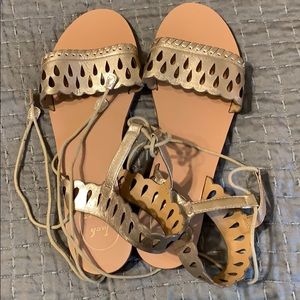 Gold jack Rogers sandals